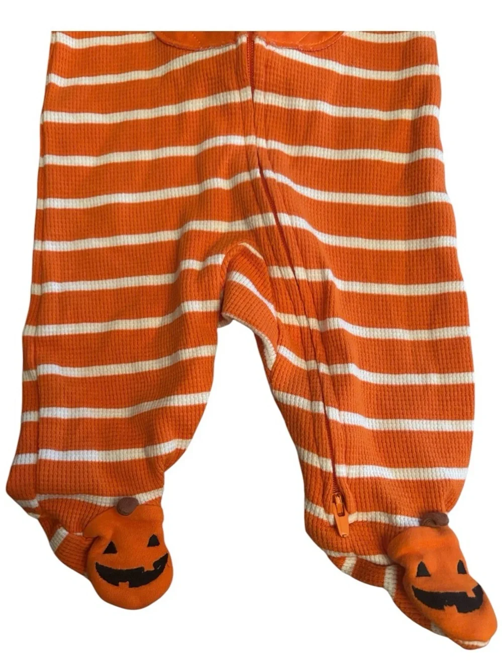 Carter’s | Orange & White Striped PUMPKIN 3 MO Onsie | Baby’s First Halloween